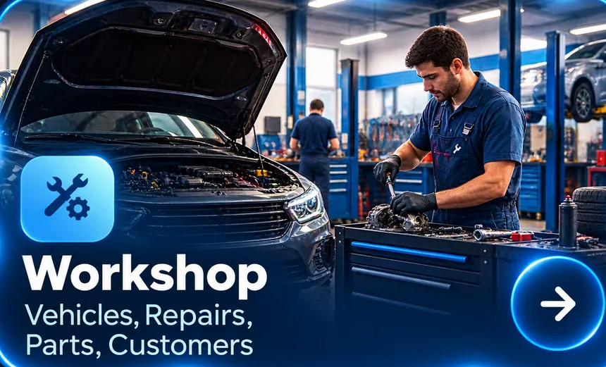 Workshop — Vehicles, Repairs, Parts, Customers